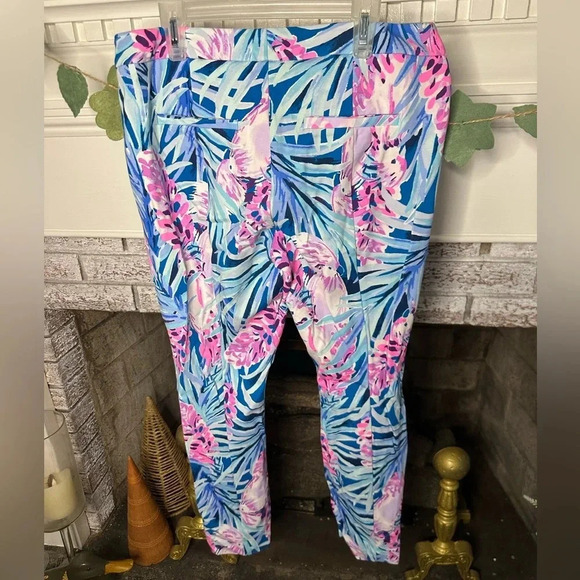 Lilly Pulitzer Kelly Knit Skinny Ankle Pants size 8 Mr peacock blue tweethearts - Picture 2 of 3